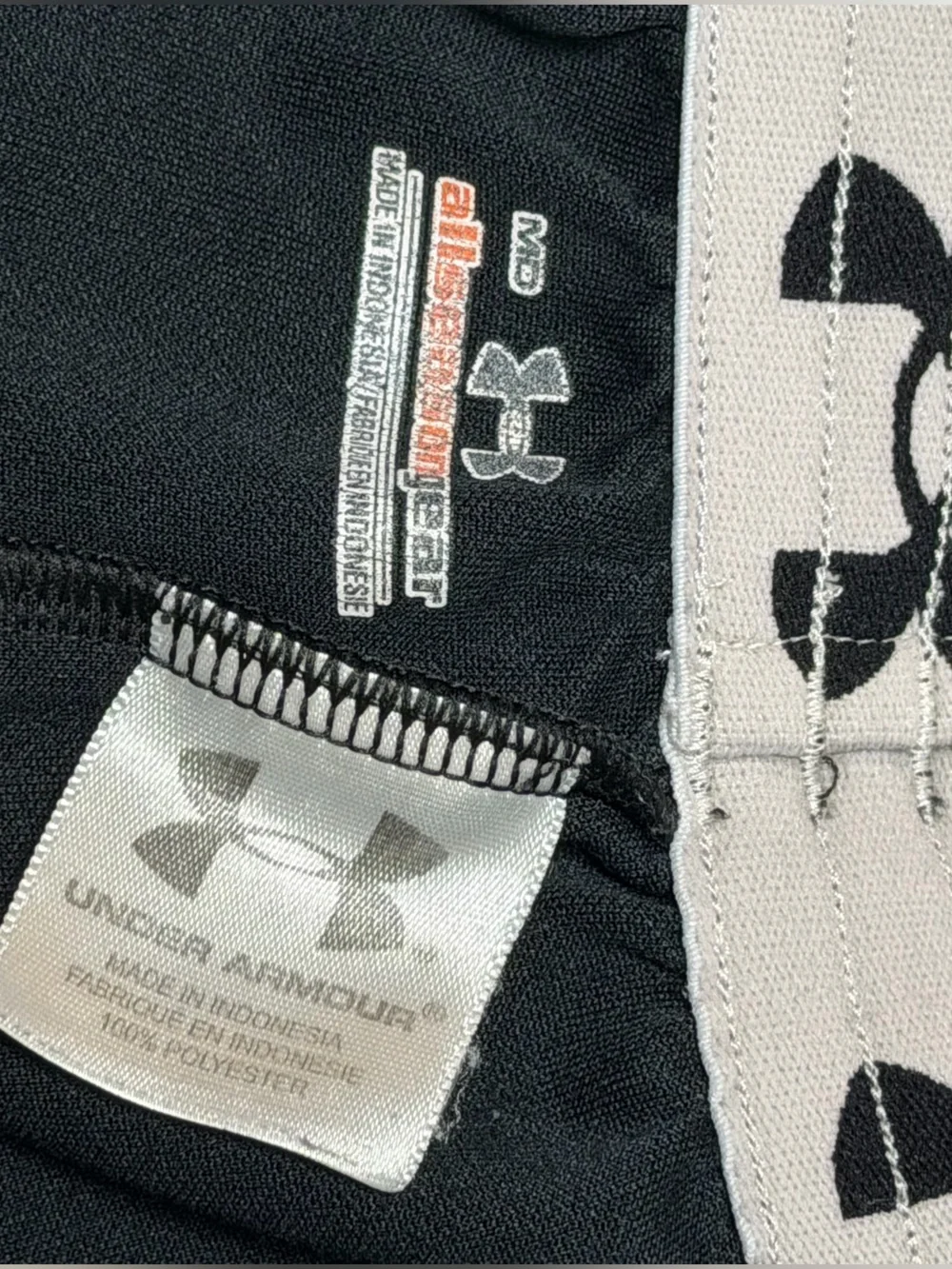 Under Armour Black Performance Track Wide Leg Pants with White Logo- M